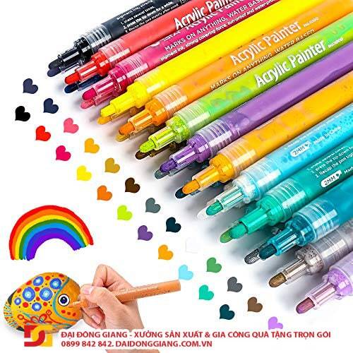 Bút sơn acrylic bộ 12 màu - Ý tưởng tặng quà cho khách hàng ngành sáng tạo