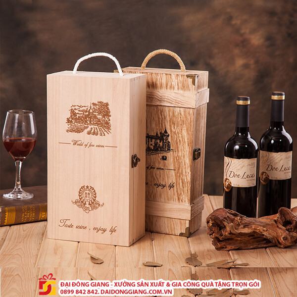 Mẫu hộp đựng rượu vang bằng gỗ đẹp