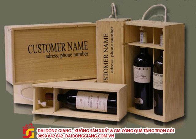 Mẫu hộp đựng rượu vang bằng gỗ