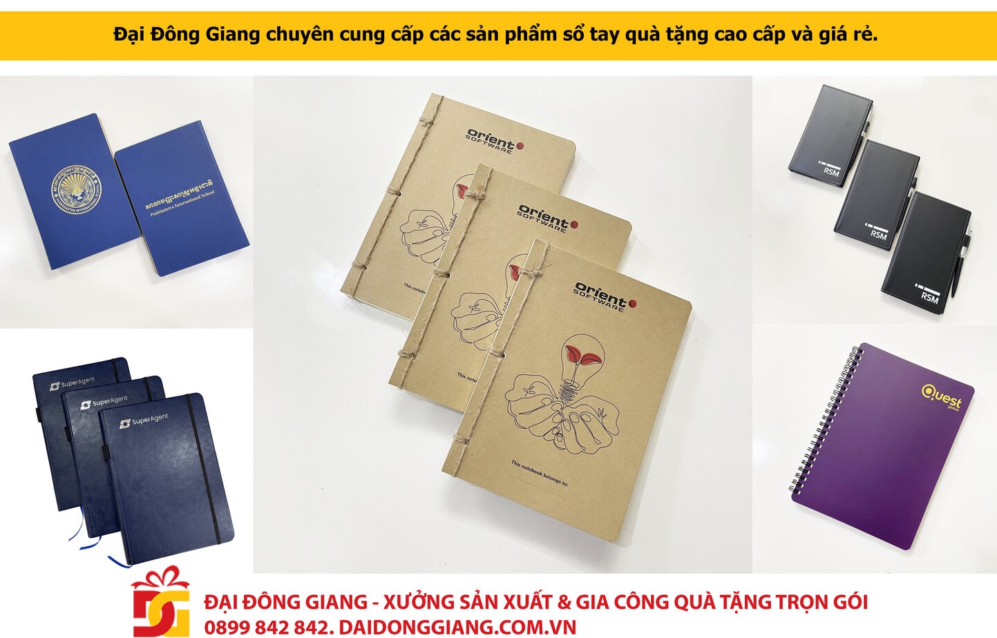 Đại Đông Giang chuyên cung cấp các sản phẩm sổ tay quà tặng cao cấp và giá rẻ.