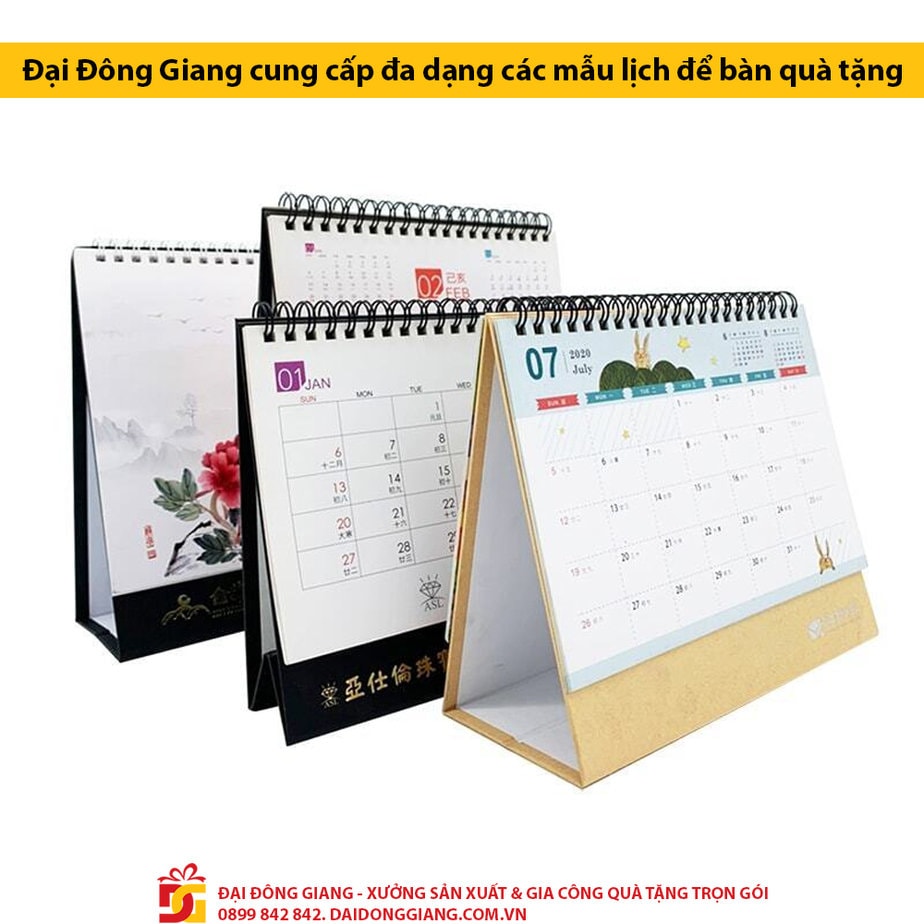 Đại Đông Giang cung cấp đa dạng các mẫu lịch để bàn quà tặng