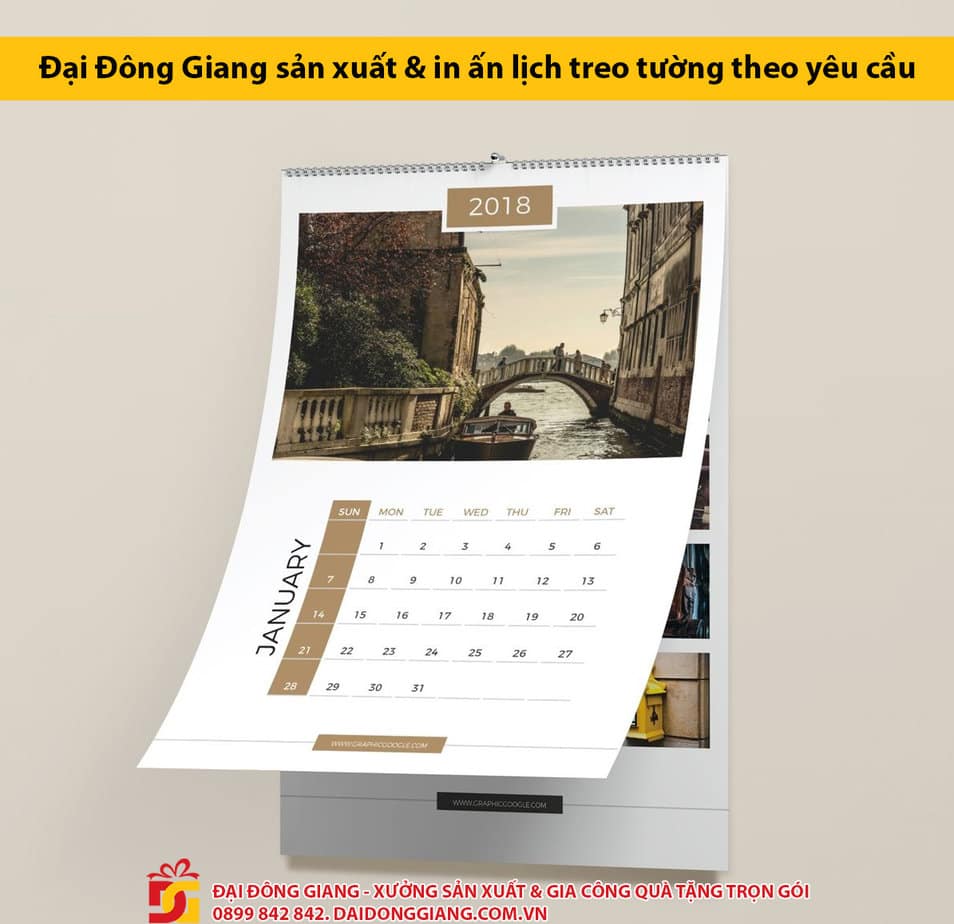 Đại Đông Giang sản xuất & in ấn lịch treo tường theo yêu cầu
